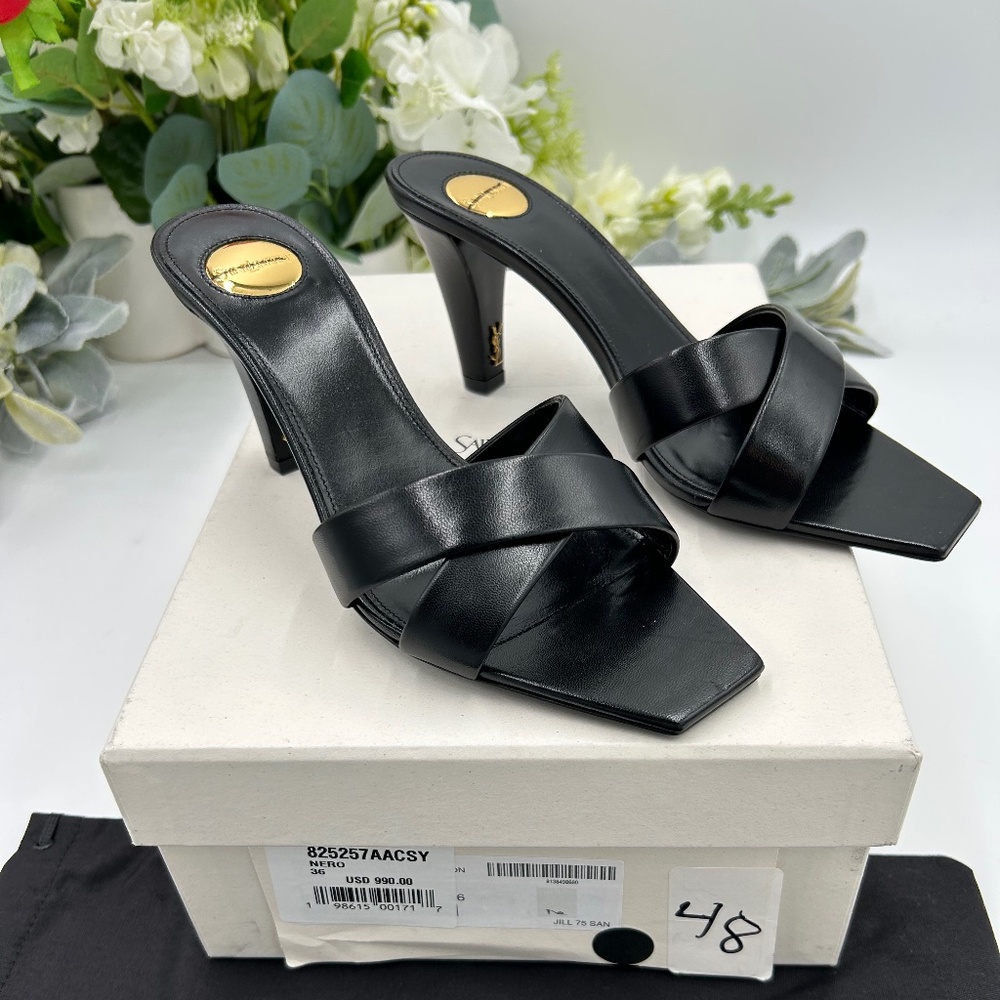 Women’s Saint Laurent, Jill 75 leather mules size 36 made in Italy
